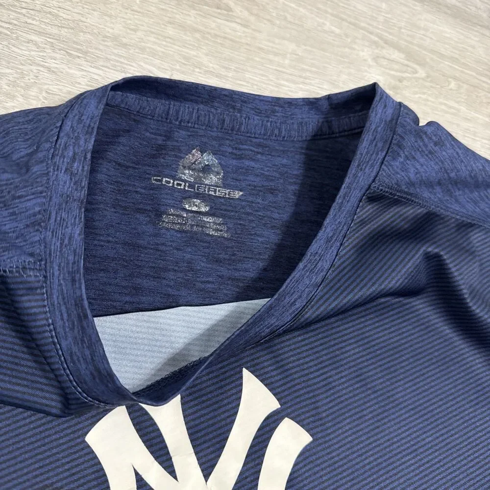 New York Yankees Shirt Majestic Cool Base Men's Blue Large Performance Tee